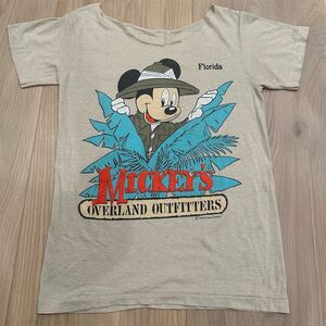 Vintage Overland Outfitters Mickey Mouse Graphic T-Shirt Beige Size M